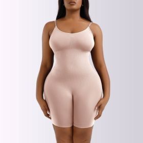 Shapewear Playsuit Seamless Bodysuit [Available in Beige or Black] (Color: Beige, size: S)