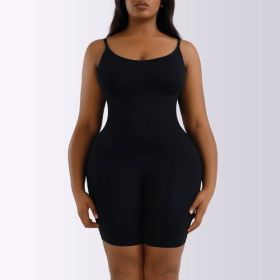 Shapewear Playsuit Seamless Bodysuit [Available in Beige or Black] (Color: Black, size: XXL)